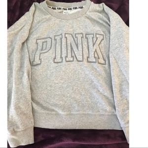 VICTORIA’S SECRET PINK gray sweatshirt crew neck L